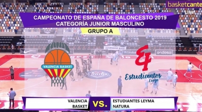 U18M - VALENCIA BASKET vs ESTUDIANTES LEYMA NATURA - Cpto. España Junior 2019 (BasketCantera.TV)