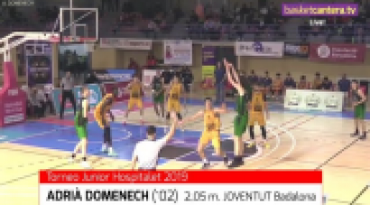 ADRIÀ DOMENECH (´02)  2,05 m. Joventut Badalona. Torneo U18 Hospitalet 2019 (BasketCantera.TV)