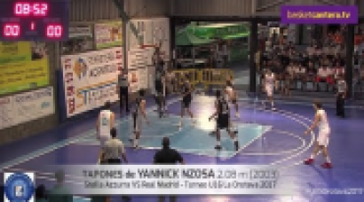 Los 8 TAPONES de YANNICK NZOSA 2.08 m. (´03) Stella Azzurra Roma Vs. R.Madrid (BasketCantera.TV)