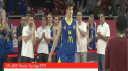 DENI AVDIJA (´01) 2,05 m. Maccabi Tel Aviv.- Highlights ANGT-Munich (BasketCantera.TV)