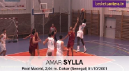 Highlights AMAR SYLLA.- Junior Real Madrid, 2,04 m. Senegal 2001 (BasketCantera.TV)