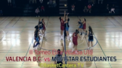 U18F - VALENCIA BASKET vs ESTUDIANTES.- Torneo Junior Fem. Elite-Villalba 2018 (BasketCantera.TV)